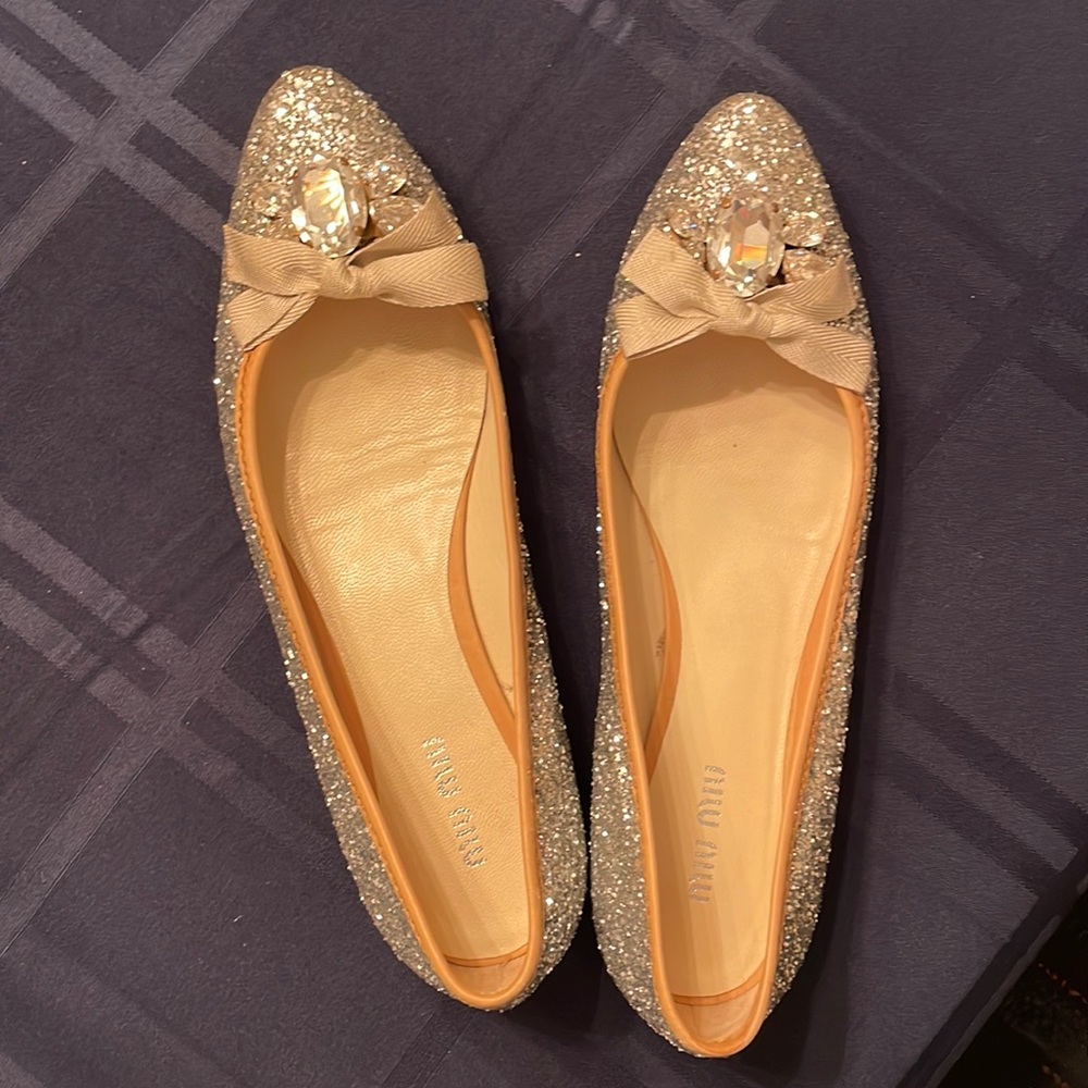 Miu Miu sparkling flat shoes